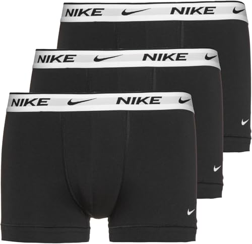 Nike Herren Everyday Cotton Stretch Trunks 3Pk, Black/Black/Black, L