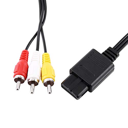 Zerone Cable N64 a de 6 pies, cables de audio y vídeo compuesto A/V, accesorios N64 para N64 GC, color negro - imagen 3