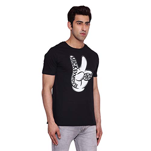 Image of Mickey Mouse Family by Wear Your Mind Men's Regular Fit Round Neck Short Sleeves Knitted T-Shirt