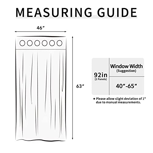 Image of Easy-Going Blackout Curtains for Bedroom, Solid Thermal Insulated Grommet and Noise Reduction Window Drapes, Room Darkening Curtains for Living Room, 2 Panels(46x63 in, Black)