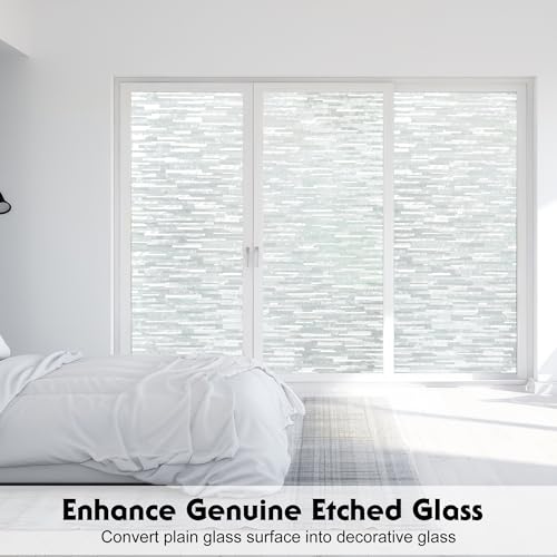 Volcanics Privacy Film - Frosted Glass, Removable Window Clings for Home Office, Static Cling Opaque Stickers, UV Blocking 23.6 x 78.7 Inches