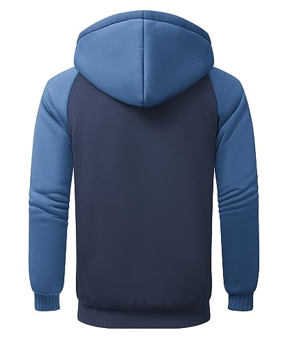 Image of GEEK LIGHTING Men's Fleece-Lined Zip Up Hoodie, Thick Hooded Jacket Winter Warm Athletic Sweatshirt