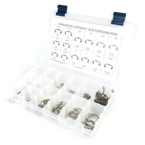 Stainless Steel SE Style External Snap Ring Kit - 456 Piece Kit