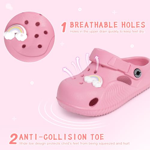 Casazoe Toddler Girls Boys Cute Garden Clogs Kids Water Sandals Slip On Shoes EVA Lightweight Outdoor Summer Slipper Slides Baby Comfort Shoes Children Indoor Shower Beach Pool Play Shoes