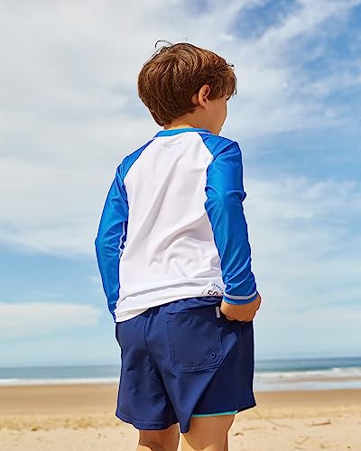 Maamgic Boys Swim Trunks With Compression Liner Toddler Stretch Swim Shorts Quick Dry Swimming Trunks Boxer Brief 2 In 1 Beach Shorts Navy Lake Blue 4T thumb #1
