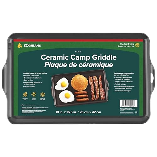 Coghlan's Camp Griddle, Lightweight Aluminum, 16.5 x 10' size, PFAS-Free and Non-Stick Ceramic...