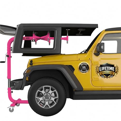Image of Hard Top Remover Lift for Jeep Wranglers: 1997-to-Present JK JKU JL JLU TJ CJ, 2&4 Door Lifted Jeeps, 4 Door Bronco. Easy Assembly. One Person System. Hardtop Removal /Installation in Minutes. Patented