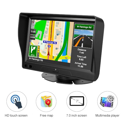 AWESAFE Car GPS Navigation System Latest 2025 Map,7 inch Touch Screen Turn-by-Turn Voice Guidance, Speed & Red Light Warning - Image 3