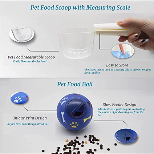 Cat Dog Large Airtight Collapsible Food Storage Container 30 Lb, Measuring Scoop, Slow Feeder Toy Ball , Rice Containers, Gativery All In One Pet Gift Combo (Gprod-1) #TOP2