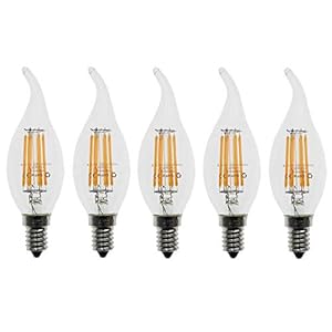 BTF C35 E14 LED kaars lamp 6 W, komt overeen met 60 W gloeilampen, 2700 K warm wit kandelaar E14 lamp, dimbaar, 600 lm…