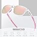 MEETSUN Polarized Sports Sunglasses for Women Men Driving Running Cycling Fishing Sun Glasses UV400 Protection Transparent Frame-Pink Mirror Lens