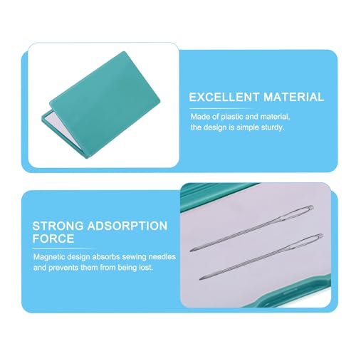 Image of PATIKIL Magnetic Needle Storage Case, 2 Pcs Plastic Portable Sewing Pin Keeper Needle Organizer Box Container for Embroidery Knitting Stitching, Dark Green