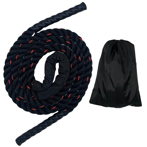 NPEX Gewichtetes schweres Springseil incl. Beutel für Fitness, Springen, Training, Crossfit-Training, Dickes Kampfseil, für das Heimtraining im Fitnessstudio (1,3kg)