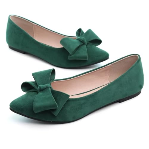 Image of Stunner Womens Flats Fashion Pointed Toe Bowknot Ballet Flats Cute Slip On Dress Flats Comfortable Party Wedding Flats2