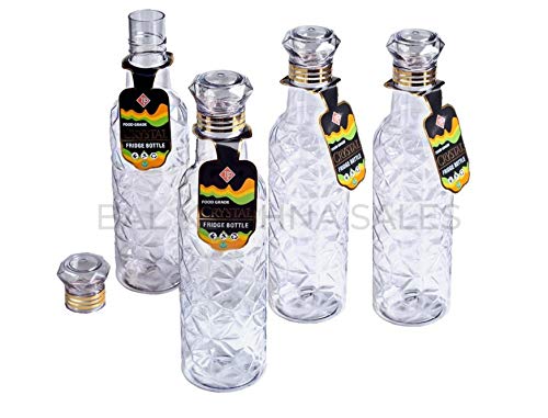 Image of Fridge Water Bottle Set for Office, Sports, School, Travelling, Gym, Yoga - BPA and Leak Free & Unbreakable Bottle Multi Color(Crystal)