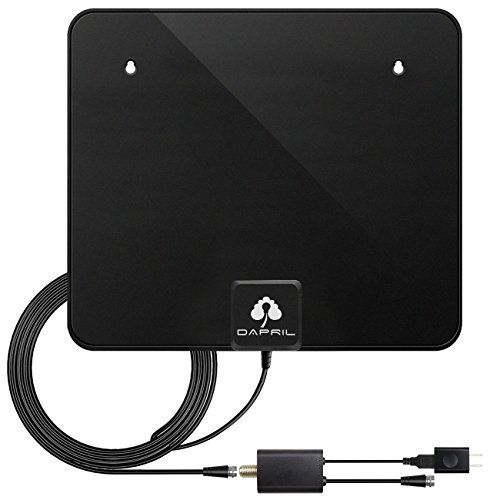 HD TV Antenna, DAPRIL 50 Miles Long Range TV Antenna for Digital Indoor, Aluminum Foil TV Antenna, More Stable Signal, 10 FT Digital Antenna with Detachable Amplifier Signal Booster (Full Black)