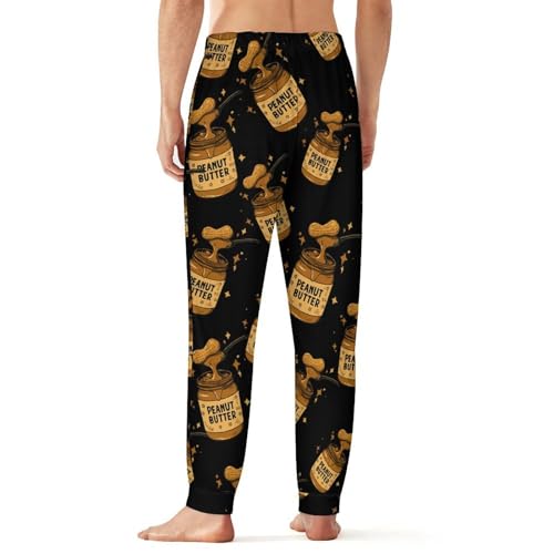 Peanut Butter Food Jar Men's Pajama Pants Soft Loungewear Bottoms Lightweight Sleepwear3