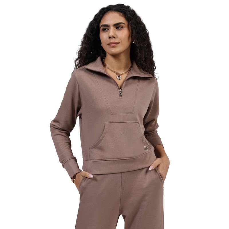 BlissTerry Half Zip | Zippered front |Convertible collar to style |Kangaroo pocket for essentials |Ribbed cuffs |Cropped length