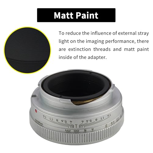 XPIMAGE Anillo Adaptador de Montura de Lente con Enfoque de telémetro y extensión Macro Compatible con Lentes con Rosca M42 para cámara Leica M - imagen 6