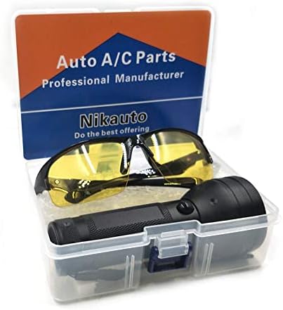 Nikauto LED Flashlight Multifunction Black Light 51 LED Flashlight with Protective Glasses Detector for Camping Hiking Indoors Outdoors Work Detecting