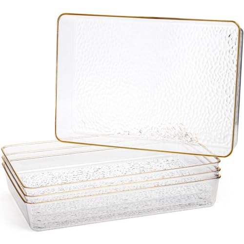 Cididu CI-CLEARSERVINGTRAY-REC-4P 4 Pack Clear Serving Trays thumb #3