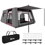 Tienda de Campaña Familiar para 4 Personas Grande 430x305x195 cm Rojo