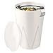 Tea Forte Kati Cup Forte White, Ceramic Tea Infuser Cup with Infuser Basket and Lid for Steeping Loose Leaf Tea