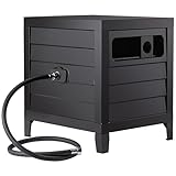 AQUAZILLA Metal Garden Hose Reel Deck box, Durable Steel Garden Hose Storage Box Cabinet, 150ft 5/8' Garden Hose Capacity. - Hose guide Manual Rewind, No-leak aluminum water connections