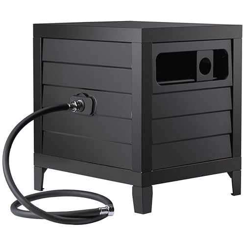 image for AQUAZILLA Metal Garden Hose Reel Deck box, Durable Steel Garden Hose S