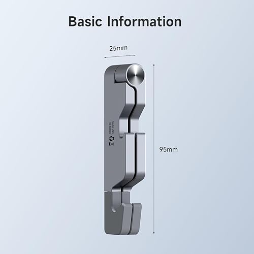 Miniatura 7 de Hagibis Soporte de teléfono celular para escritorio, 4 en 1, plegable, de aluminio, portátil, de viaje, con abrebotellas, abrebotellas, regla para