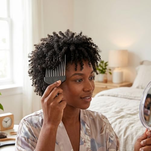 Set de 4 Peines Metal Afro Pick para Cabello Rizado miniatura 7