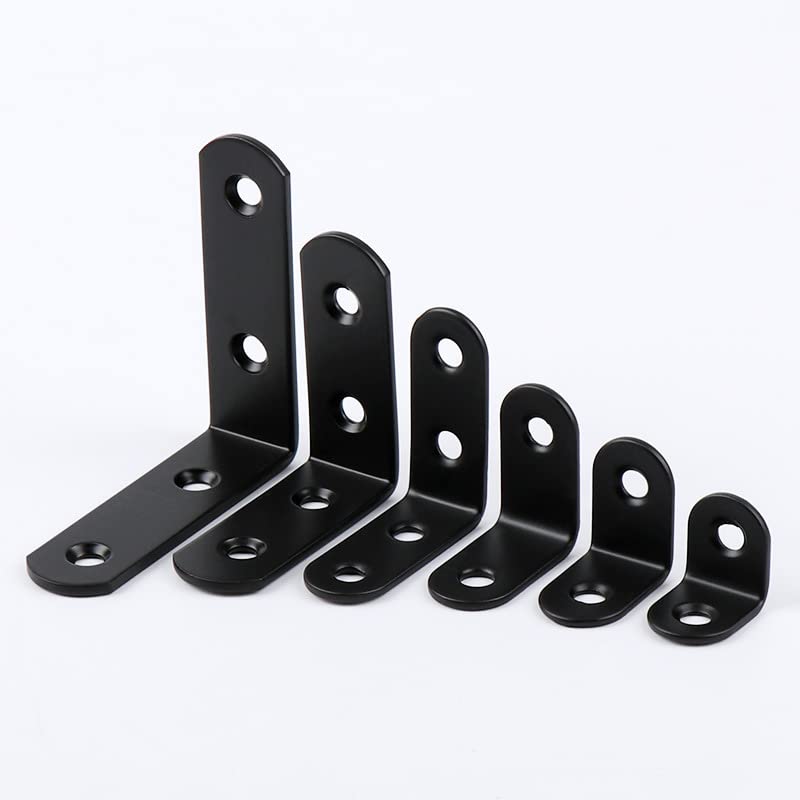 Staffe Angolari A L In Acciaio Inox, Confezione Da 1 A 10 Pezzi, Misure Da 22mm A 126mm, Foro Singolo