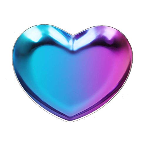 2 STÜCKE Kleine Ringschale, herzförmige Schmuckablage Edelstahl Schmuckschale Schmuck Organizer für Tischdekoration, 3,5 x 3,4 Zoll Cover