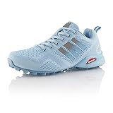 Fusskleidung® Damen Herren Laufschuhe atmungsaktive Runners leichte Trekkingschuhe Blau EU 41