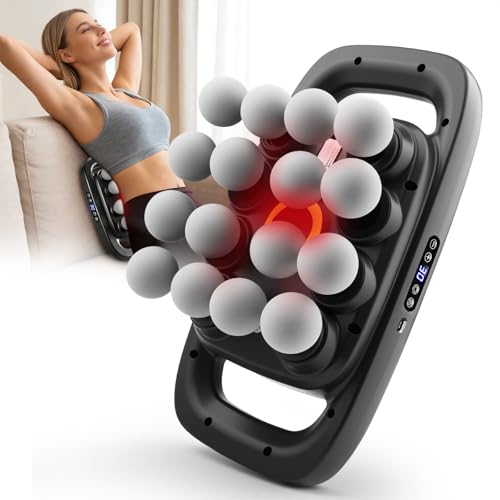 HANQUAN 16 Head Massage Gun Set Deep Tissue Percussion Massager with 3 Modes & 30 Intensities Portable Quiet Handheld Massager for Legs Waist Back Neck Buttocks Muscles Fatigue Relief