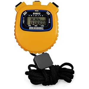 Sper Scientific Water Resistant Stopwatch 810012 – Digital Timer with Split Interval Function, 12/24 Hour Alarm Clock & Calendar for Sports, Labs, Fitness, and More