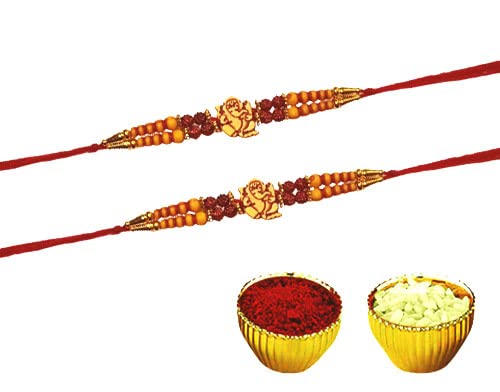 Krishna Collection 2pcs Ganesha Rakhi for Beloved Brother with Tilak Chawal-image-34