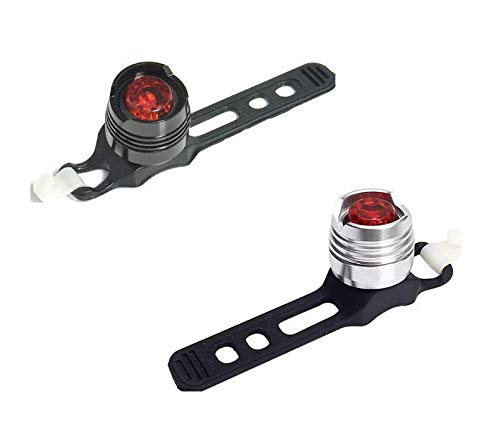LUKZER 2 PC Bright Waterproof Bicycle Safety Warning Head & Tail Lights 2 Modes Red LED Bike Light