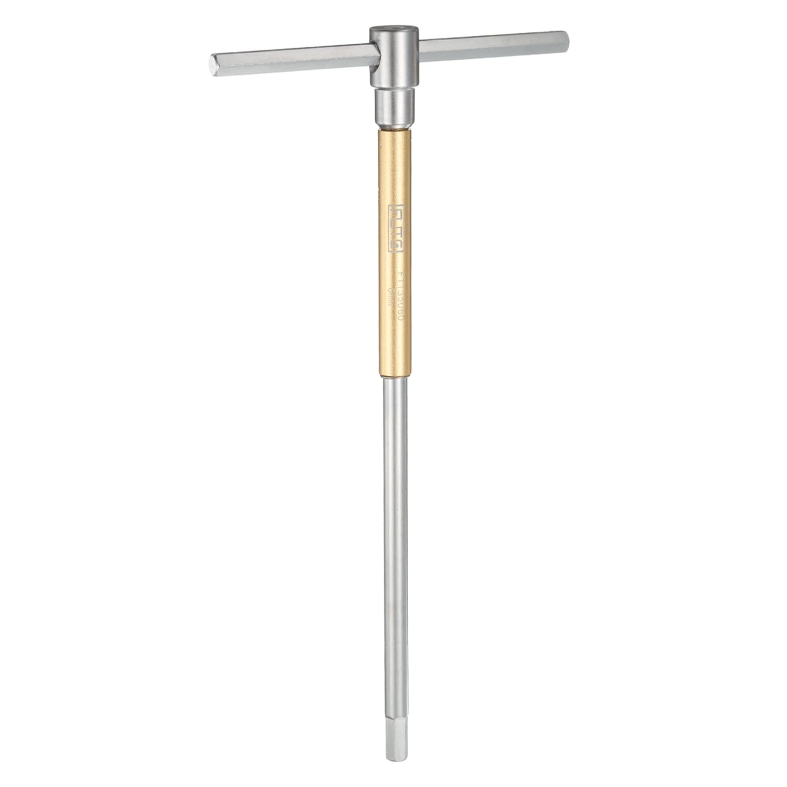 sourcing map Sliding T-Handle Hex Key Wrench 6mm CR-V Metric 3-Way Free Sliding Handle Sleeves for Home Repairs Mechanical Maintenance, Yellow Silver