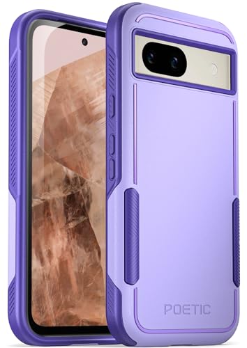Coque Pixel 8A 5G antichoc Poetic Néon violette fine et robuste double couche pour écran 6,1"