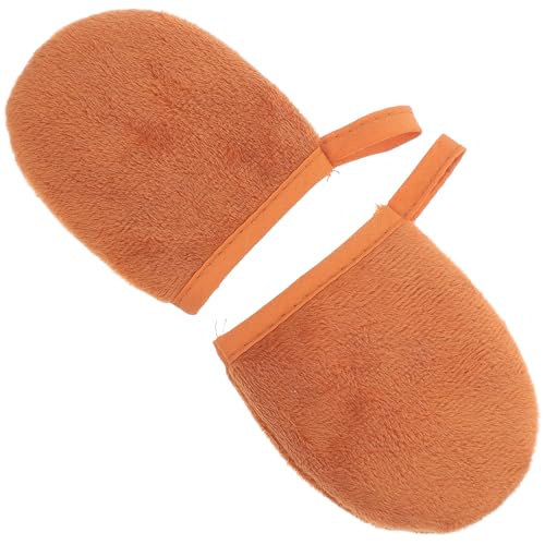 BESTYASH 2 piezas Guantes de Aplicación de Loción y Crema Solar de Felpa Manoplas Autobronceadoras para Cuerpo y Cara de Marrón para Aplicar Aceite Bronceador y Protección Solar