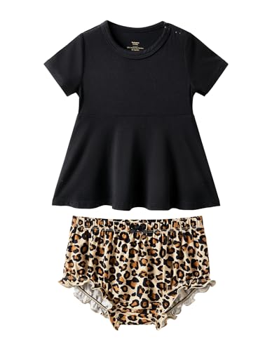 Baby Girls Summer Shorts Set Soft Short Sleeve Tops Bloomer Clothing Sets 2 Piece Bamboo Viscose Outfits 3-24Months