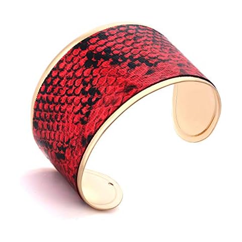 LIAO Jewelry Leopard Cuff Bracelet for Women Horse Hair Leather Wide Gold Open Bangle Bracelets Cover