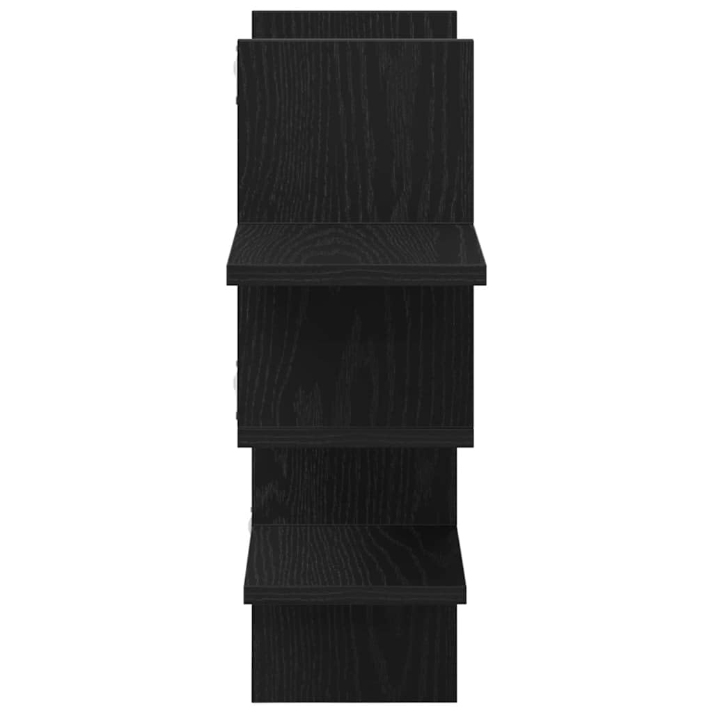 Wandregal Schwarz Eichen-Optik 124,5x18x60,5 cm Holzwerkstoff | Schwebend montierbar, pflegeleicht mit feuchtem Tuch, platzsparend für Wohnzimmer