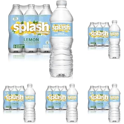 Splash Refresher Lemon Flavored Water, 16.9 Fl Oz, Plastic Bottle Pack of 30 Cover