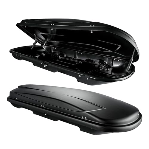 Dachbox VDP Xtreme 600 Black - VDP Universal Autodachbox, dachkoffer für Reisen und Camping, abschließbar, 600 Liter Volumen - Schwarz