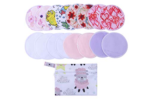 Image of Reusable Bamboo Breast Pad Nursing Pads for Mum Washable Waterproof Pregnant 4.7 inch,Bamboo Fabric Material Inner/Reusable Nursing Pads (Circular Design)