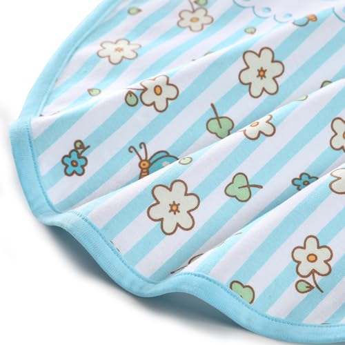 Littleforbig Cotton Waterproof Babydoll Printed Pink Floral Adult Bib with Adjustable Hook-and-Loop Fastener Closure4