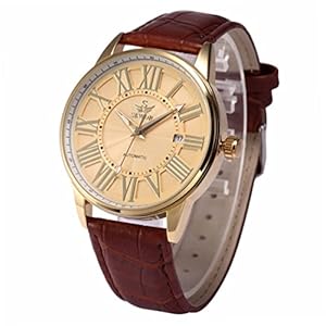 Gatuida 3 Stks Zilver + Automatische Bruine Pols Officiele Man Voor Wit + Decoratie Pu Indoor Met Wit + Zilver + Bruin Band Mannen Horloge Mechanische Outdoor