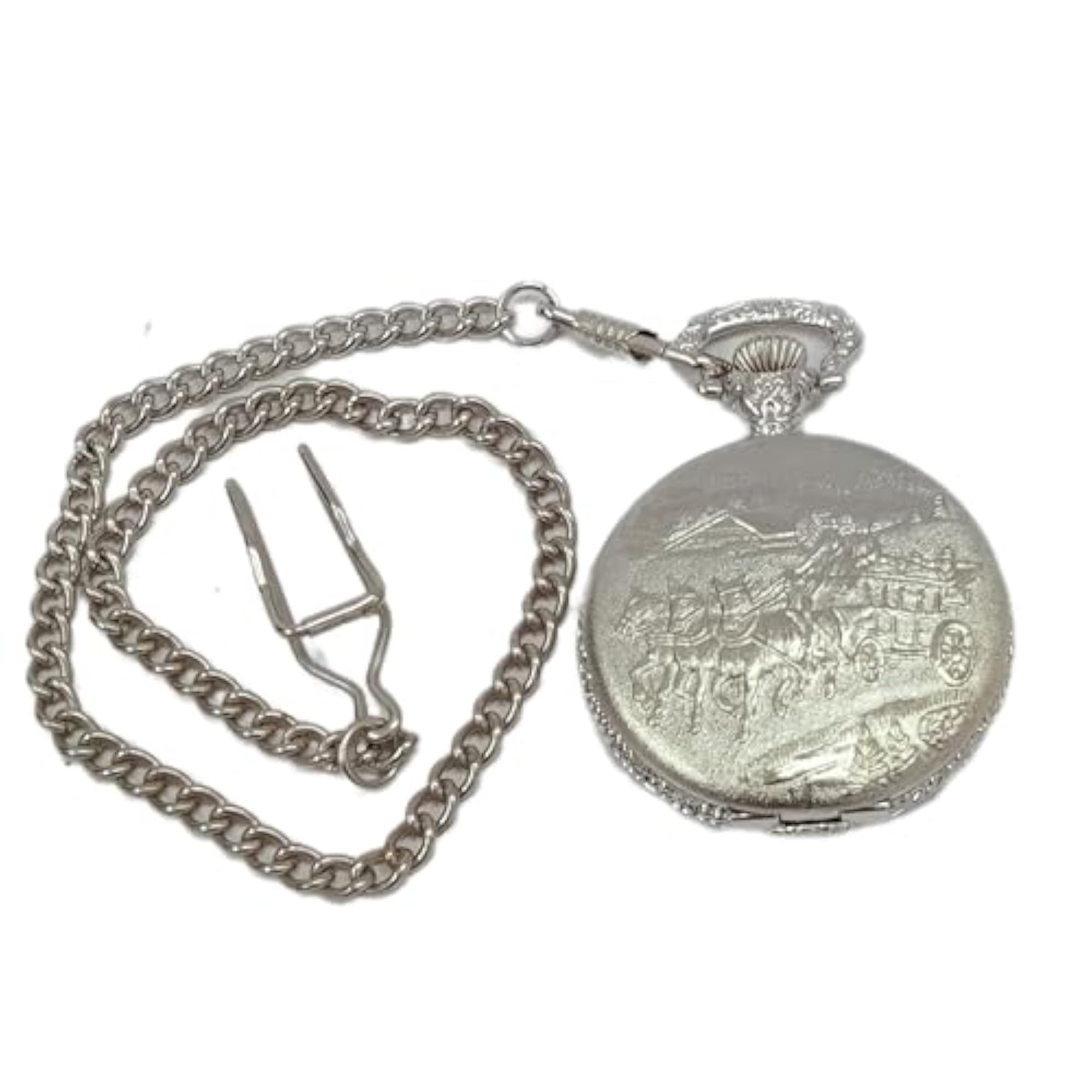 Vintage Style Pocket Watch with Chain, Classic Design